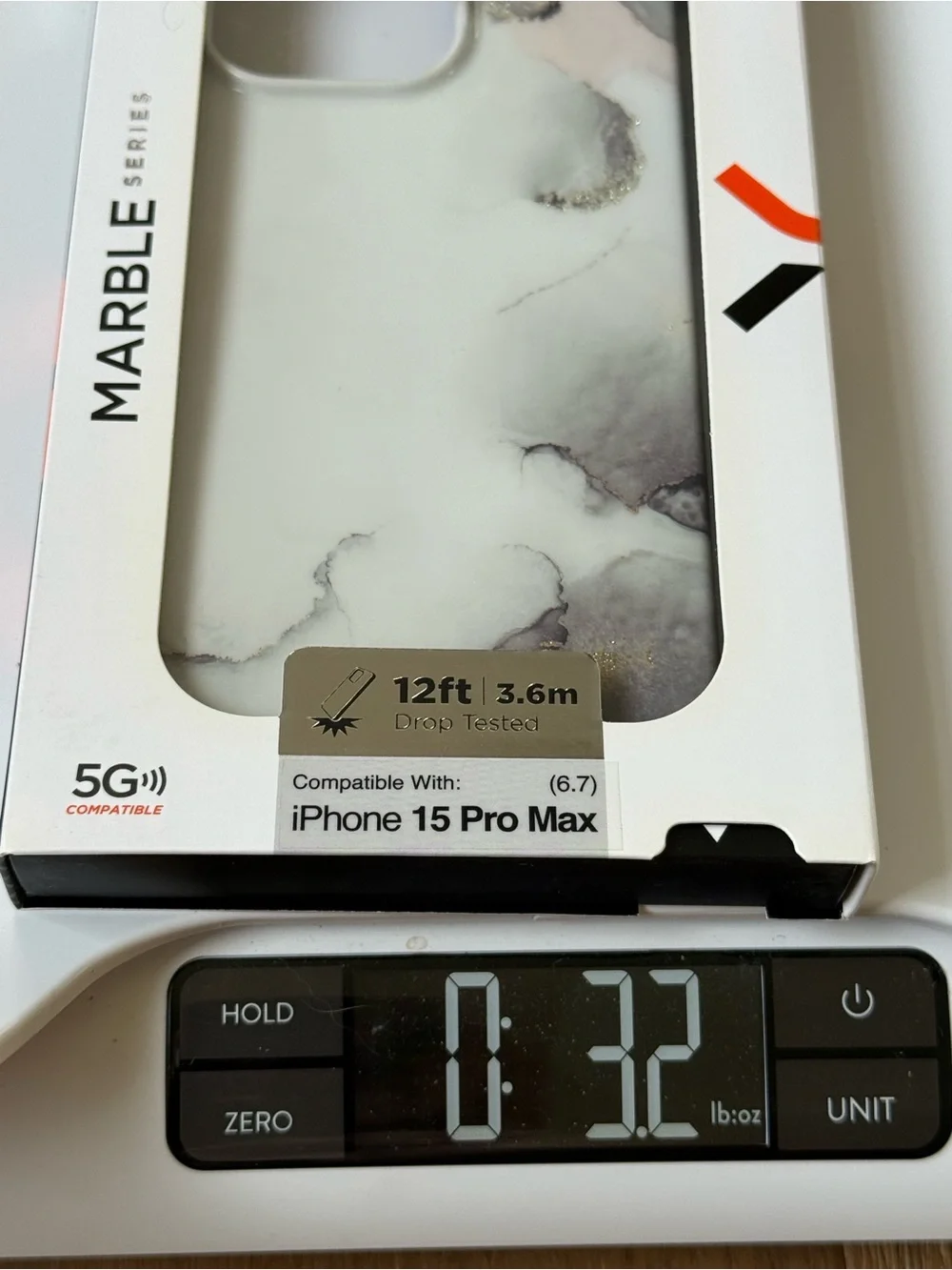New xBase Marble Series for iPhone 15 Pro Max or 6.7” silver white Marble Case